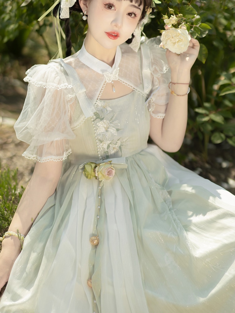 【激安本日限定】ロリータ ワンピースロリータプリンセスドレス長漢要素中の花の結婚式の甘いロリータドレス