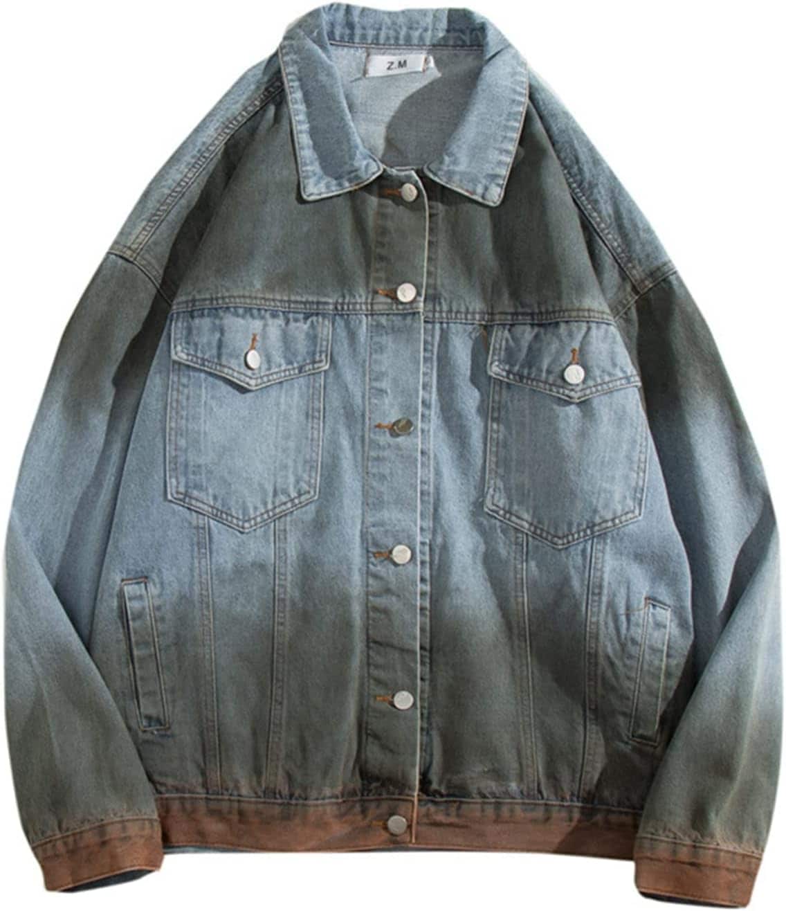 グラデーション デニムジャケット メンズ お洒落 アウター 男女兼用 ペアルック ジージャン Gジャン カジュアル ジャンパー オーバーサイズ 長袖 春秋 羽織り アウター 薄手 S~3XL