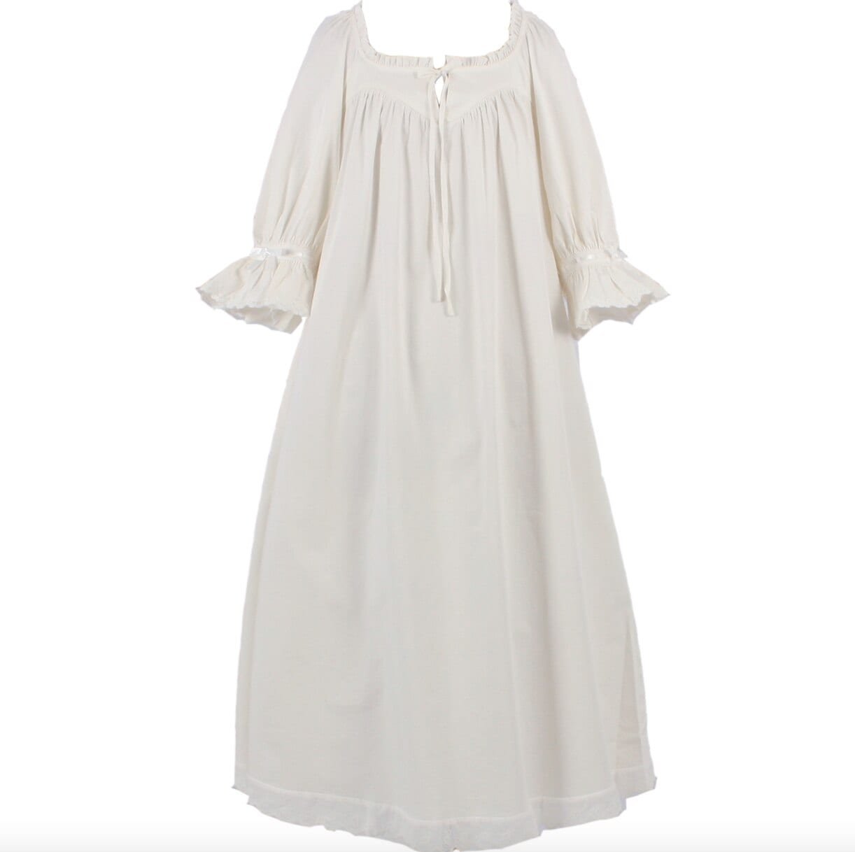 ワンピース 袖あり かわいい 大人可愛い きれいめ シンプル カジュアル 大人 上品 おしゃれ フリル ラウンドネック ５分袖 レース リボン フレア 無地 春夏 休日 旅行 楽ちん ホワイト 韓国