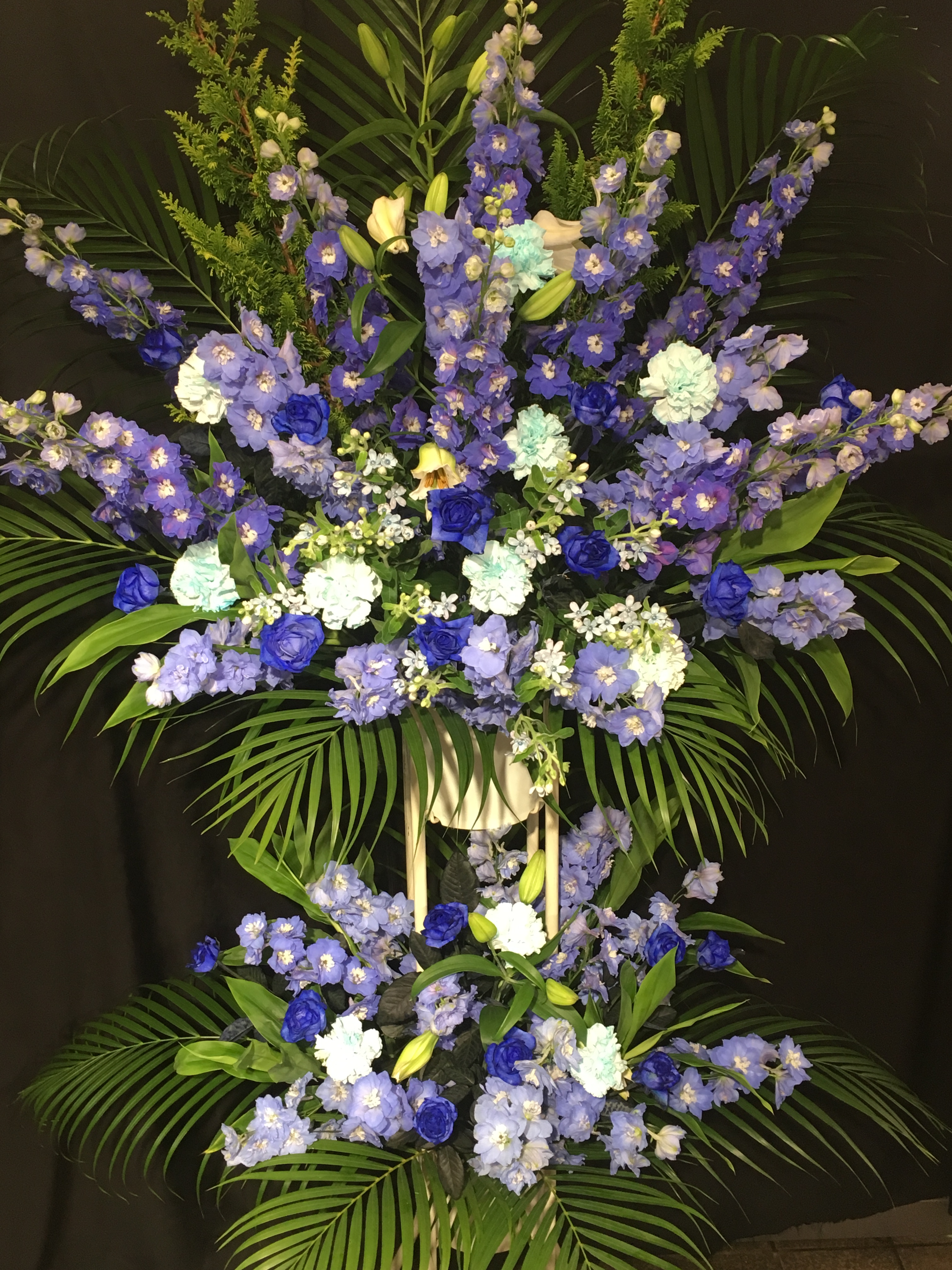 商品ID 1417 スタンド花　ブルー系　2段