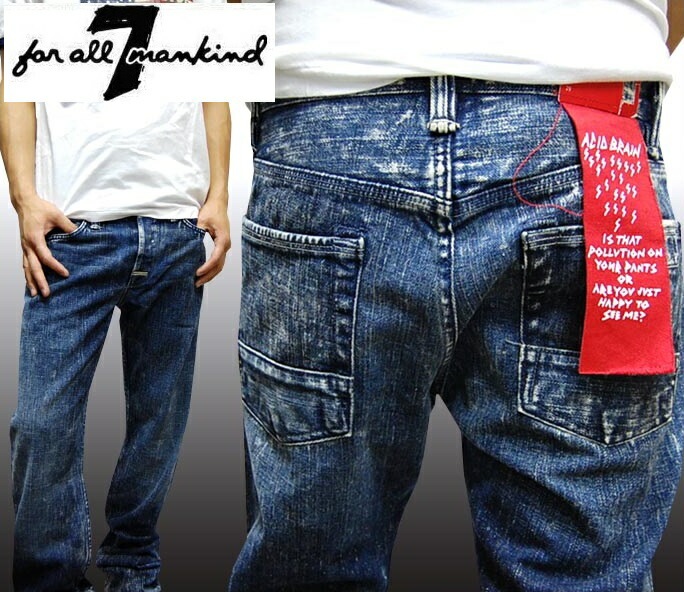 セール世界777本 限定アイテム セブンフォーオールマンカインド メンズ デニム ストレート スリム パンツ 7 For All Mankind ジーンズ Limited Edition ハリ