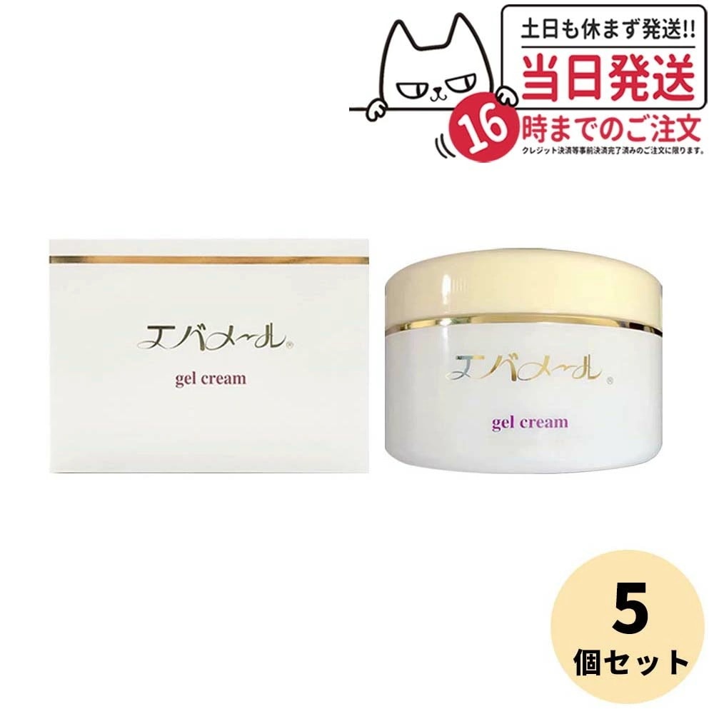 【5個セット】エバメール ゲルクリーム 180g ジャータイプ EVERMERE オールインワン化粧品 敏感肌OK 界面活性剤エタノール鉱物油香料無添加 プレゼント ギフト