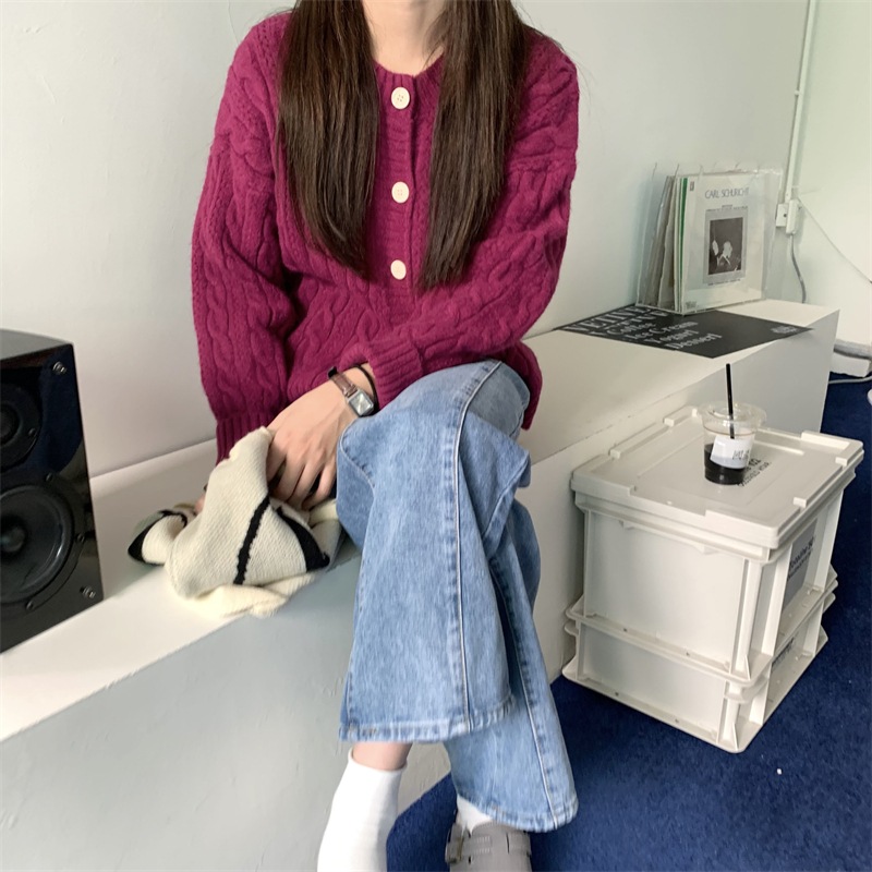 トップス アウター セーター カーディガン 長袖 ラウンドネック かわいい 大人可愛い おしゃれ