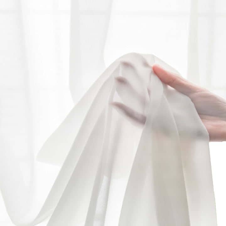 75D ソフト シフォン 生地 無地 手芸 布 薄手(ホワイト, 10m)