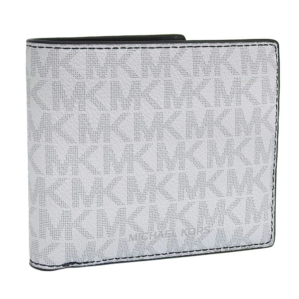 マイケルコース 二つ折り財布 メンズ MICHAEL KORS クーパー 財布 ホワイト シグネチャー アウトレット 36u9lcrf3b-briwht