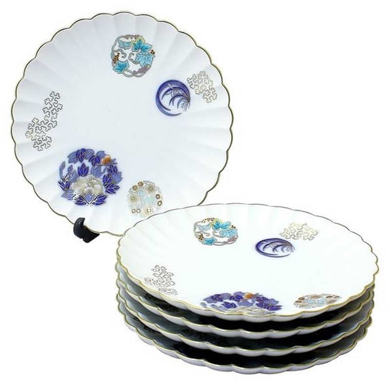 香蘭社　銘々皿揃 金ミル花丸紋　757FET4