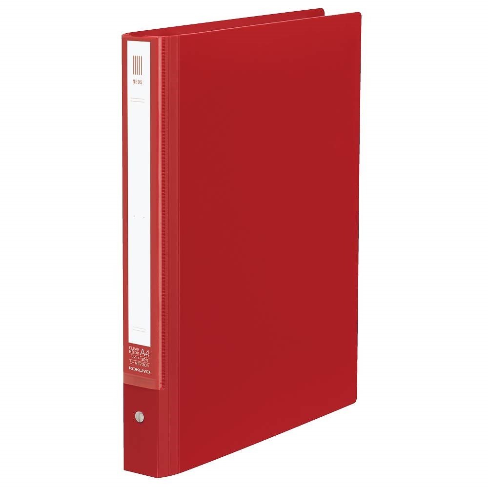 （まとめ買い）クリヤーブック NEOS 替紙式 A4 縦 ワイド 30穴 カーマインレッド ラ-NE730R [x3]