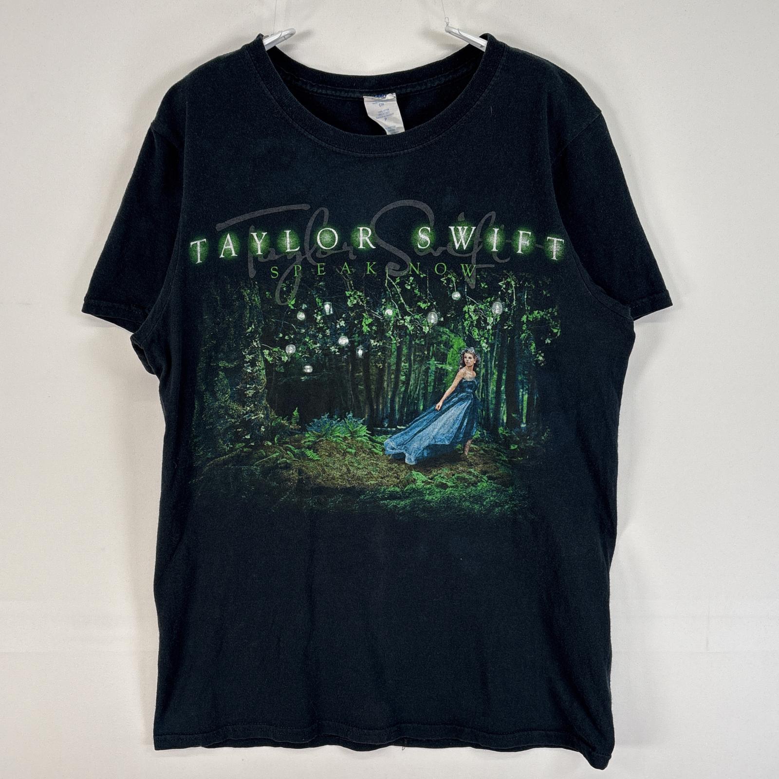 古着 テイラー・スウィフト 半袖Tシャツ アーティスト 著名人 ツアー 2010年 両面 プリント S ブラック メンズ