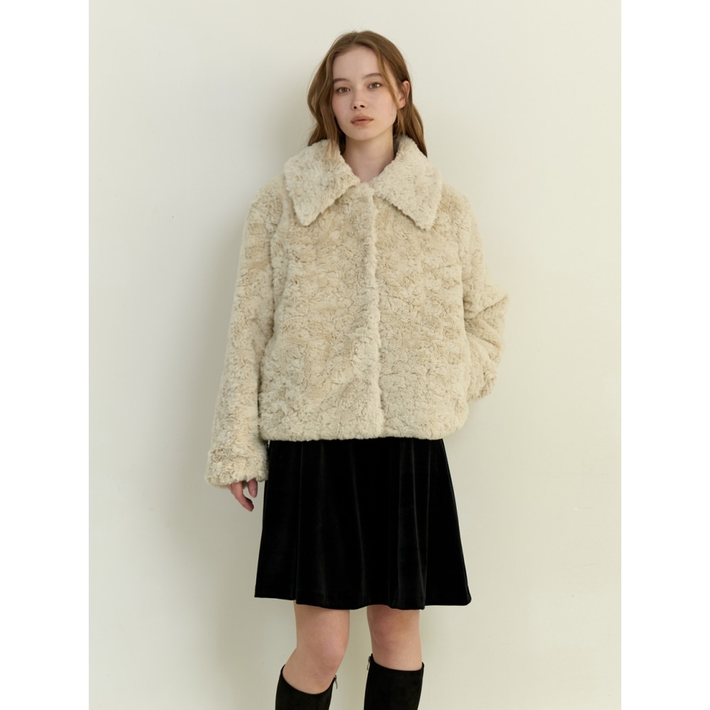 キンダベイビーロージーファージャケット-クリーム