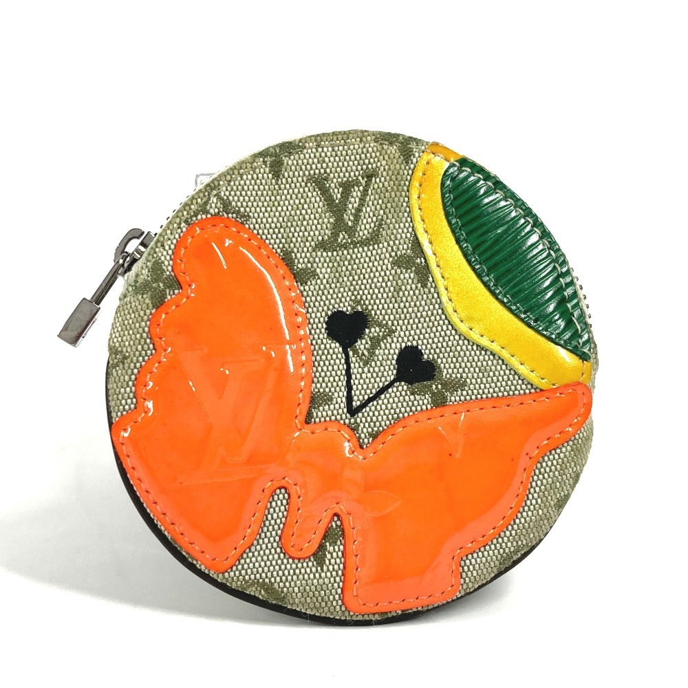 コインケース M92271 コントドゥフェ・ポルトモネ・ロン モノグラムミニ 丸型 財布 小銭入れ 蝶 モノグラムミニキャンバス カーキ