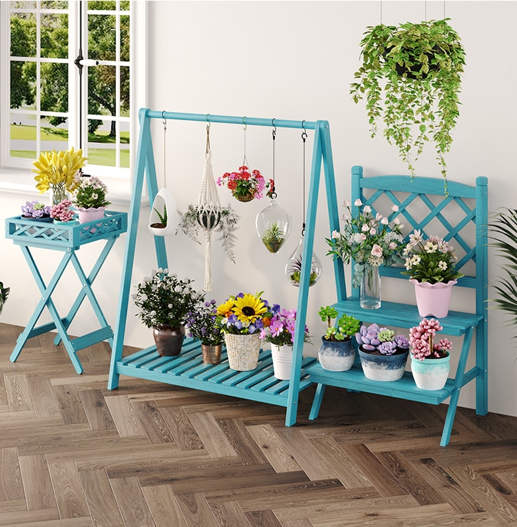 木製 園芸ラック フラワーラック ガーデンラック花台 プランタースタンド 花棚 植物棚 鉢植え 盆栽
