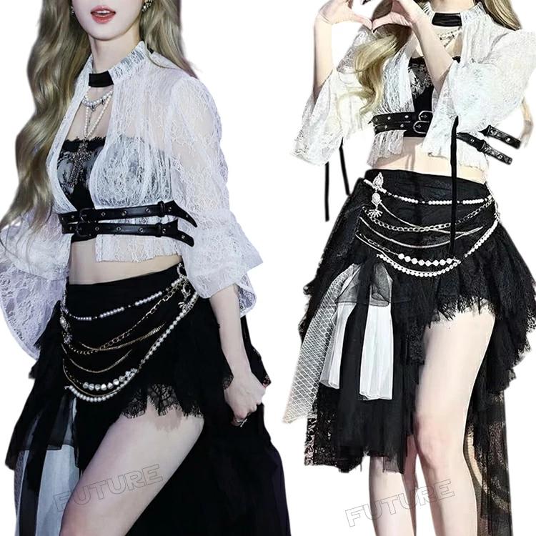 今月の新商品 k-pop 衣装 大人 レース ジャズダンス 衣装 黒 kpop 衣装 レディース へそ出し ベスト トップス へそ出し セットアップ 韓国 アイドル 衣装 ヒップポップ レディk-po