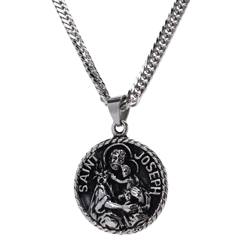聖ヨセフ＆ダブル喜平ネックレス [n857-n348-6mm]