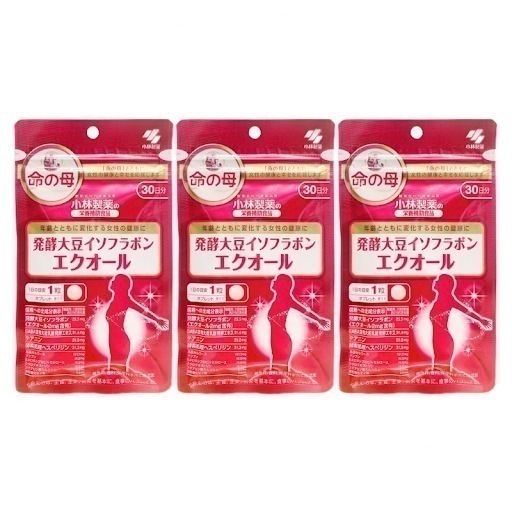 発酵大豆イソフラボン エクオール 30粒 小林 製薬 命の母 3袋セット