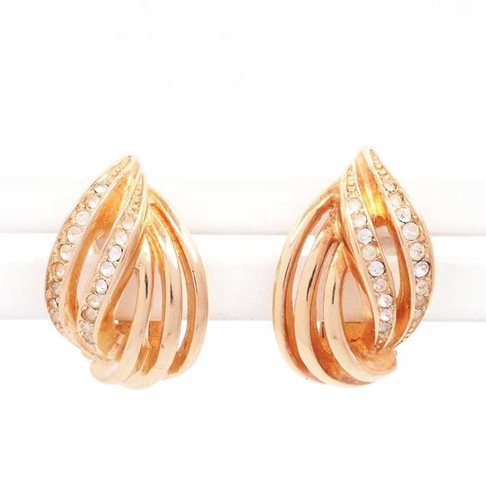 クリスチャン ディオール ラインストーン ヴィンテージ【イヤリング】