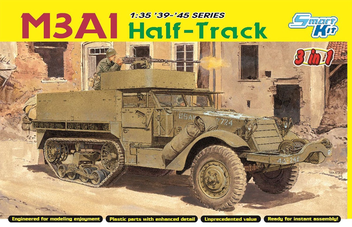 ドラゴンモデル 【再生産】1/35 WW.II アメリカ軍 M3A1 ハーフトラック 3in1 フィギュア/装備品付属【DR6332F】 プラモデル DR6332F アメリカ M3A1 ハーフトラック
