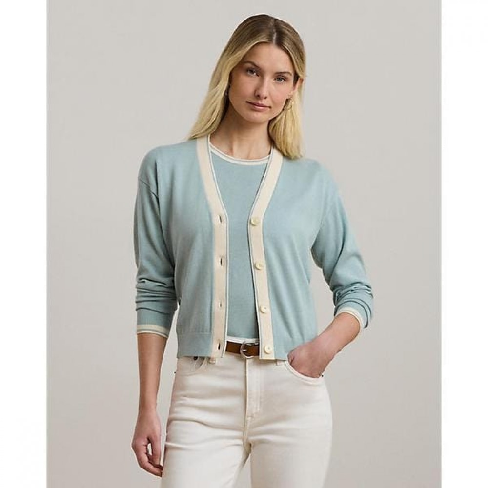 ローレンラルフローレンツートンコットンブレンドカーディガン (WMLRSWES6820763400)