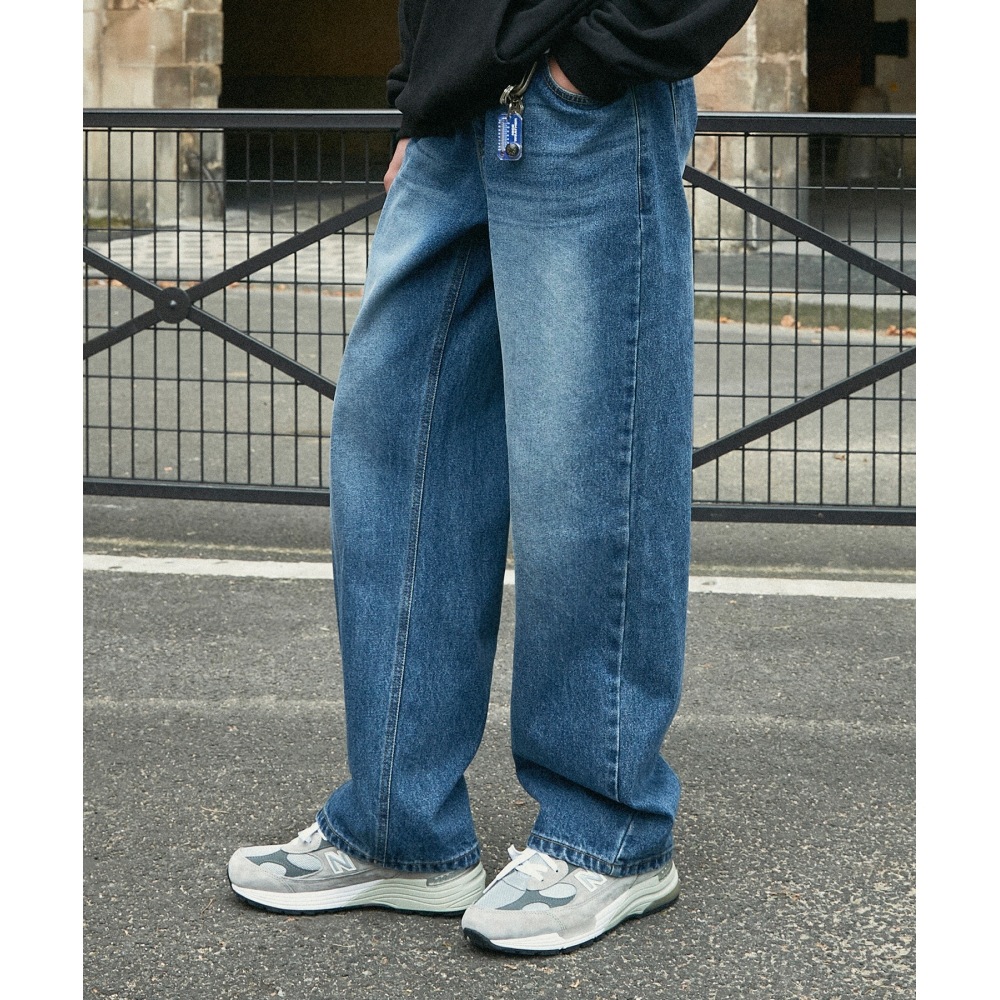 FLUKE 1年用ストレートデニムパンツブルー FDP102