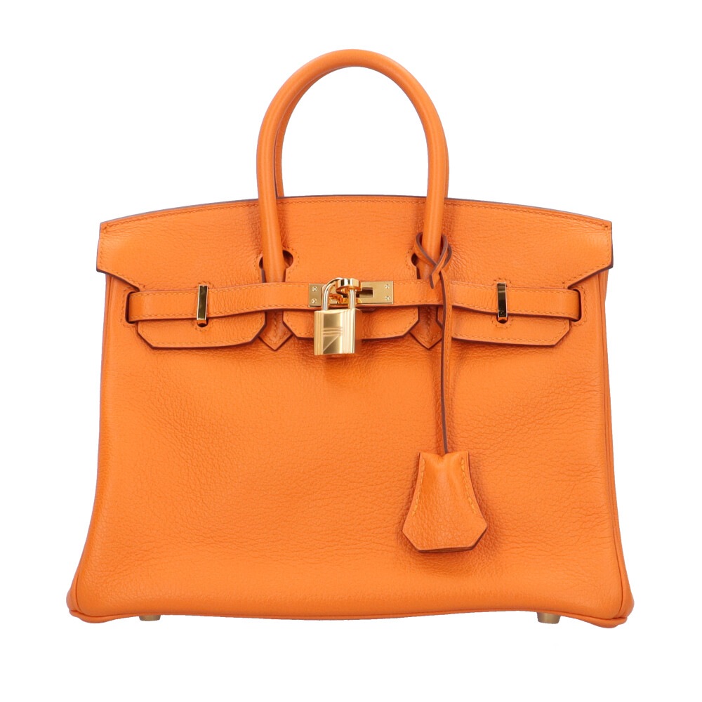 エルメス バーキン25 ハンドバッグ レザー オレンジ HERMES 中古 美品