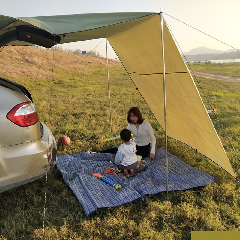 車 タープ サイド キャンプ カーサイドタープ 耐水圧 テント アウトドア スクリーン テント ルーフ リアゲート カーサイドタープ 日よけカーテント 設営簡単 キャンプ テント カーサイドタープ