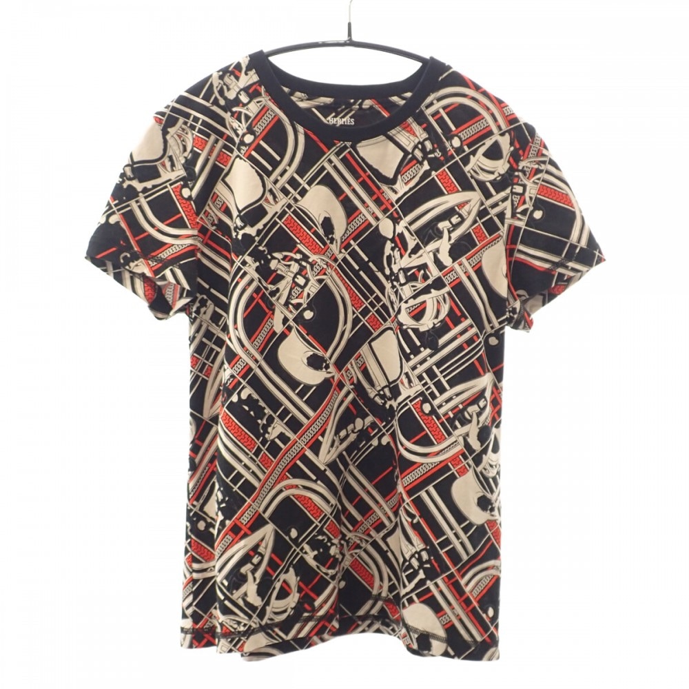 無秩序 エ シェーヌ 38 H3H4619DX0234 半袖Ｔシャツ コットン ブラック メンズ レディース【Aランク】