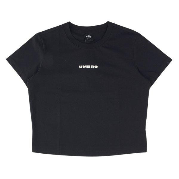 フレッシュレタリングクロップ半袖Tシャツ UQ122SRS17 BLK0