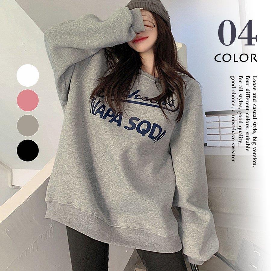 トレーナー レディース 長袖 ロゴ 韓国 バレンタイン プレゼント
