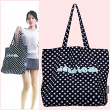 【韓国】SHALOM STAR BAG トートバッグ　星柄　navy 人気　新品 韓国】SHALOM STAR BAG トートバッグ 星柄 navy 人気 新品