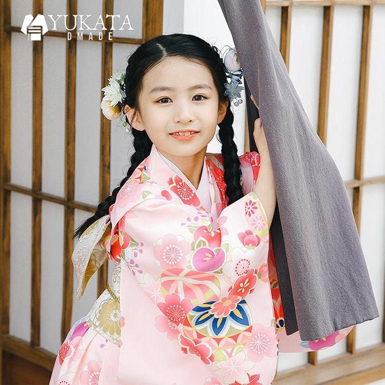 出荷が迅速である 独占販売 浴衣 桜花 花柄 キッズ 女の子 3点セット 浴衣 腰ひも 足袋 ワンピース キッズ 花火大会 夏祭り 節句用 後夜祭 浴衣 10代 90-140cm 浴衣 レトロ 花柄