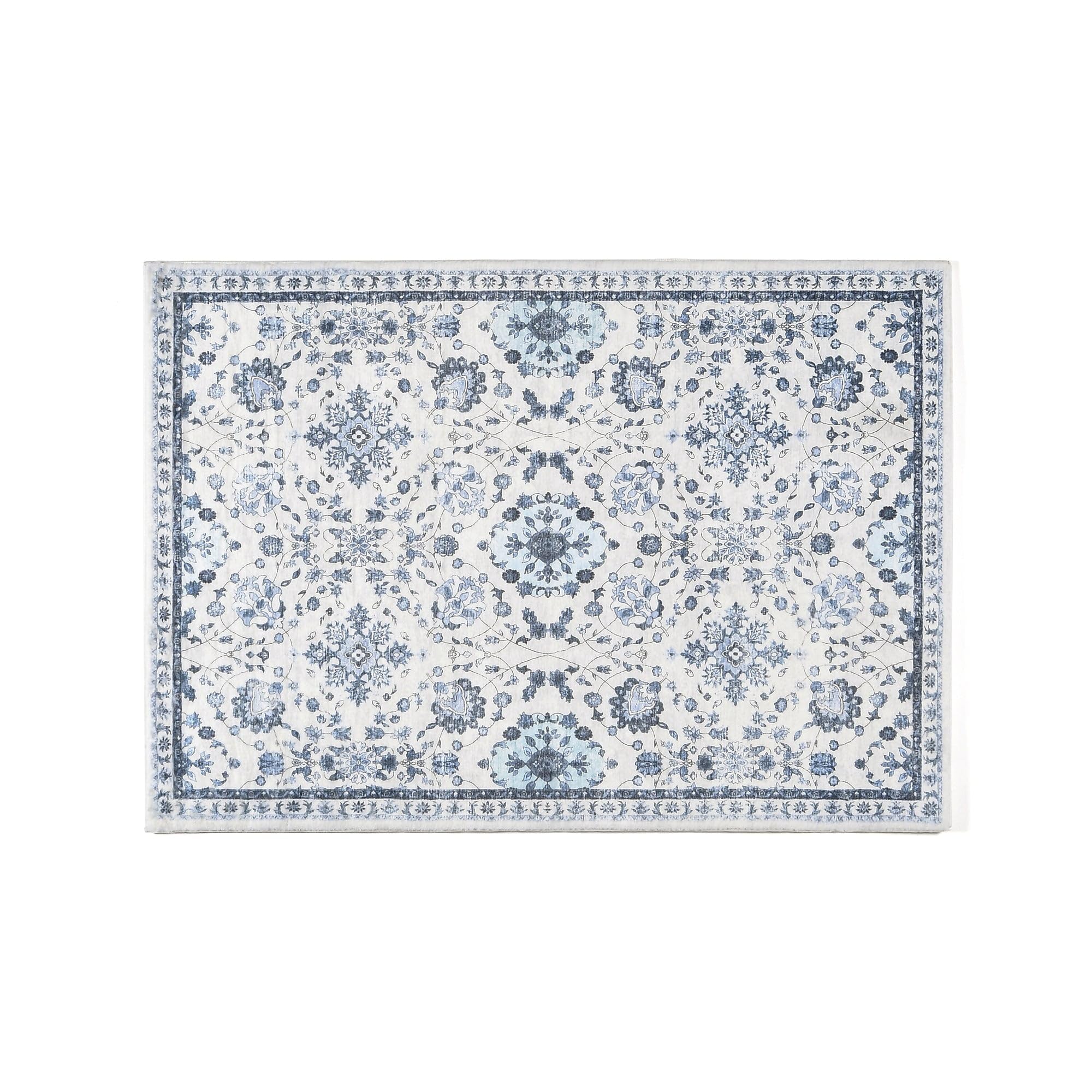 Francfranc フランフラン リッチファープリントラグ ブルーアラベスク S 140×100cm ブルー