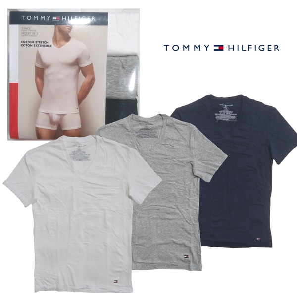 TOMMY HILFIGER トミー フィルフィガー メンズ 1ポイント ロゴ　Tシャツ 3枚入