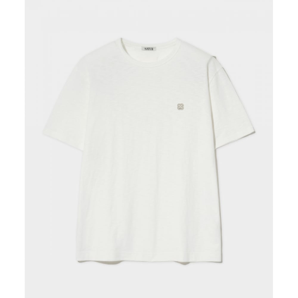 SATUR オールデイスラブショートスリーブ T シャツオーガニックホワイト