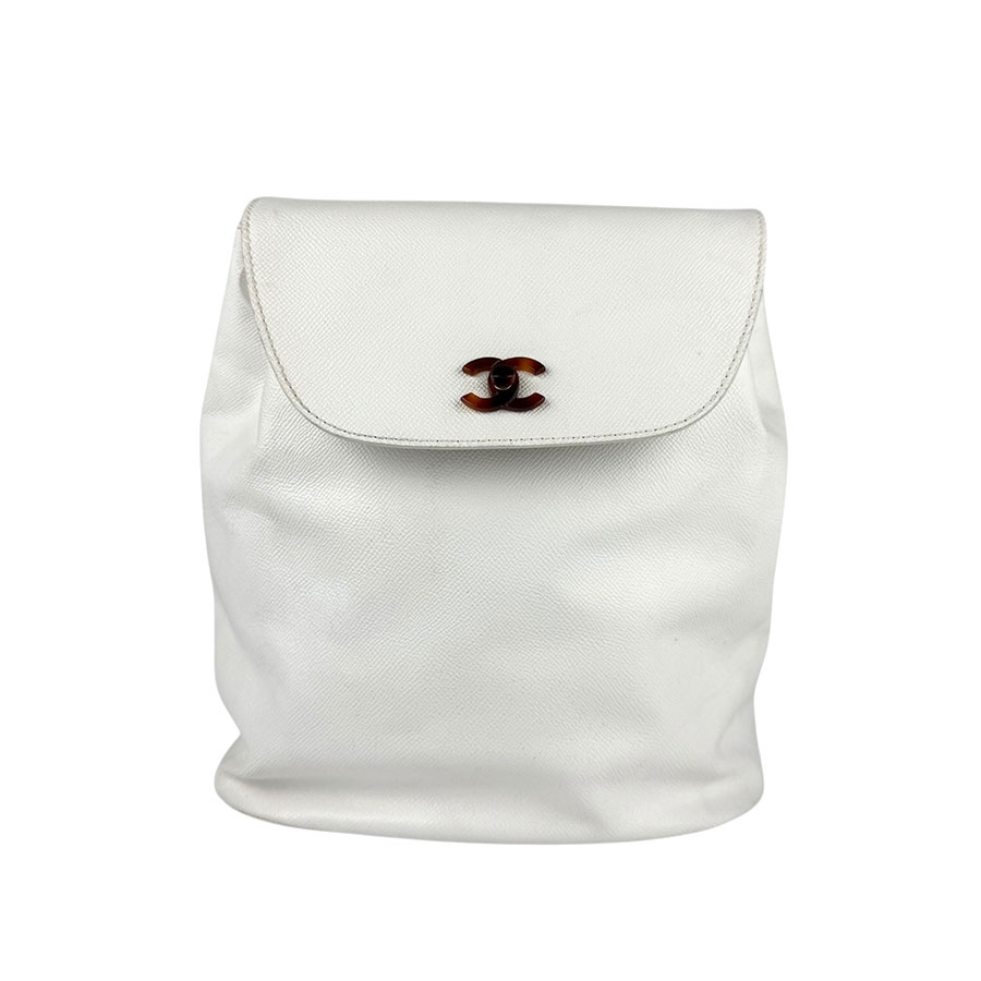シャネル CHANEL リュック キャビアスキンレザー ホワイト レディース z5440