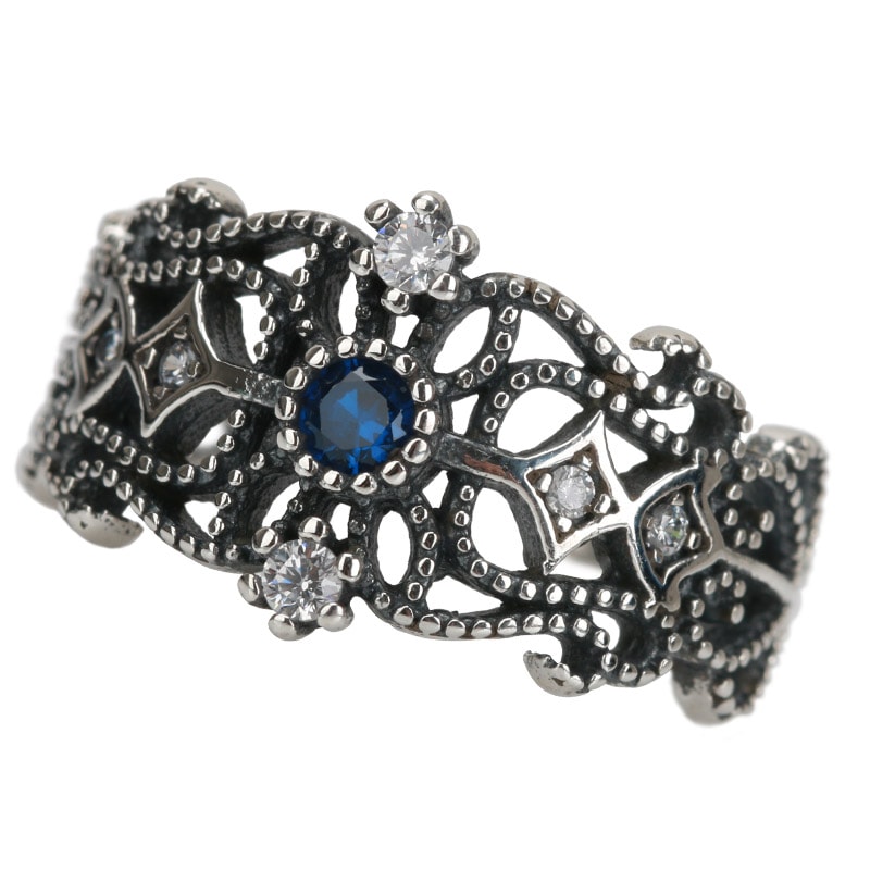 925 ティアラリング レース 透け感 [cr361]