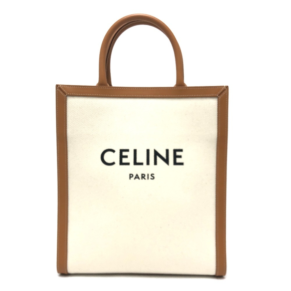 トートバッグ 192082BNZ.02NT スモール バーティカル カバ 2WAY カバン ハンドバッグ ショルダーバッグ 斜め掛け レザー/キャンバス ベージュ×ブラウン