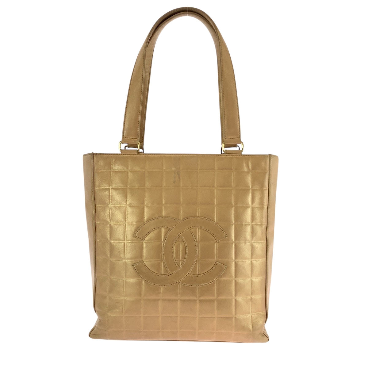 ヴィンテージ チョコバー ココマーク ブロンズ ゴールド金具 ラムスキン トートバッグ ショルダーバッグ レディース 501908