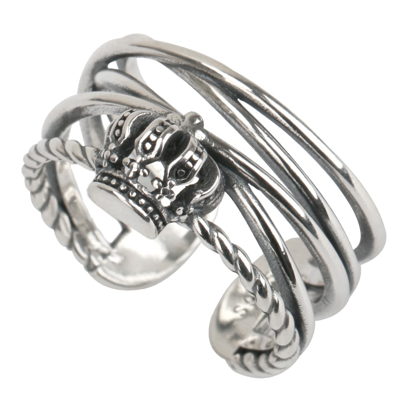 925 クラウンリング 王冠 ロープ [cr370]