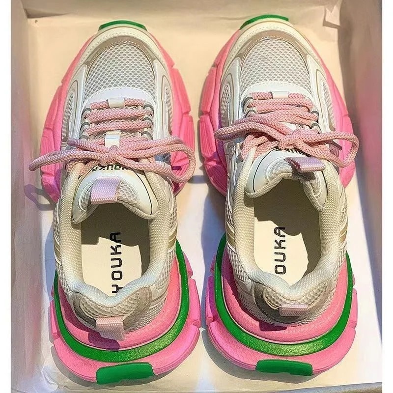 【即納】スニーカー 韓国 通気性メッシュ靴 シングルシューズ カジュアル 通気性スニーカー レディーススニーカー いろあわせ スニーカー