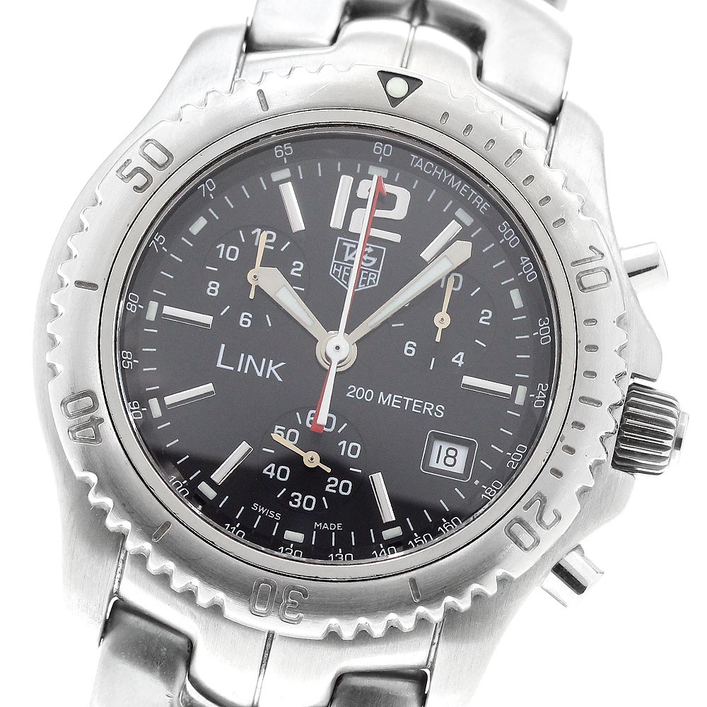 タグホイヤー TAG HEUER CT1111-0 リンク デイト クロノグラフ クォーツ メンズ 保証書付き_946810【中古】