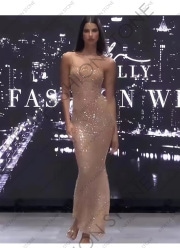 フィッシュテイルイブニングドレスハイエンドパーティー年次パーティードレス-11