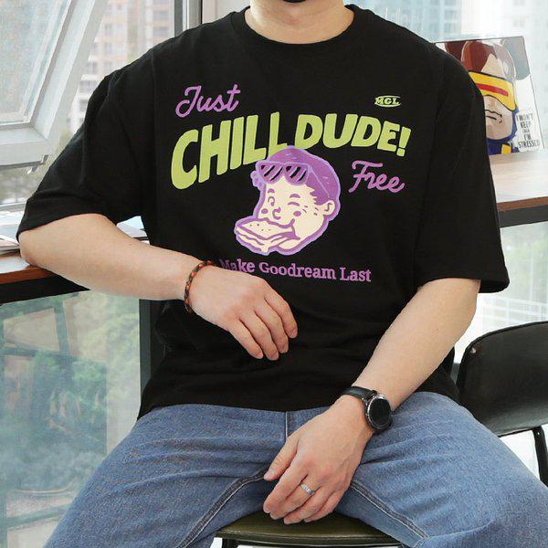 WBA メンズ ビッグサイズ 小柄プリント 半袖Tシャツ