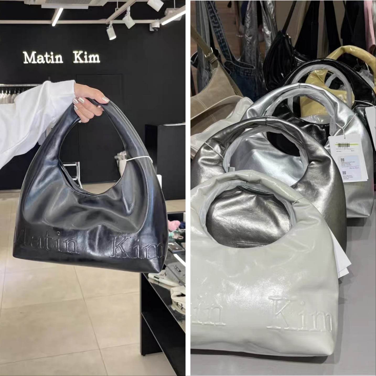 EMBOSSED LOGO LEATHER MINI TOTE BAG 5色