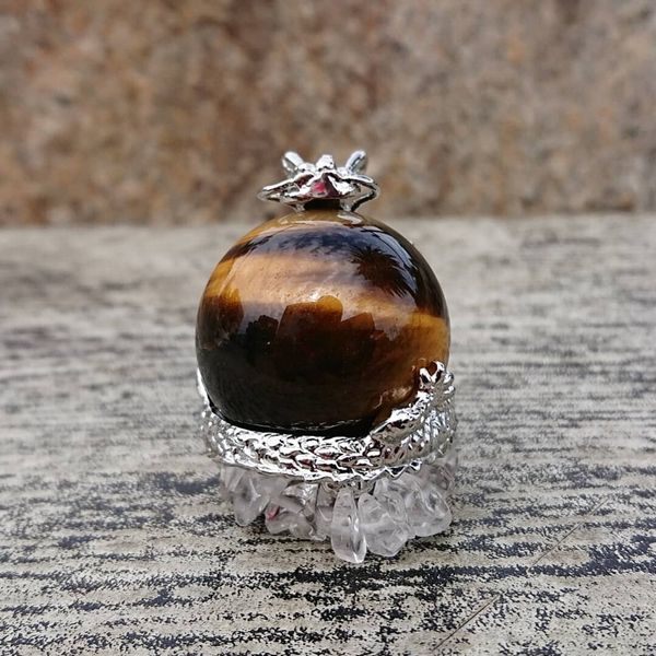 オブジェ 置き物 インテリア雑貨 家具 インテリア 龍 天然石 銀龍 虎目石 大サイズ 約30mm 6,644円