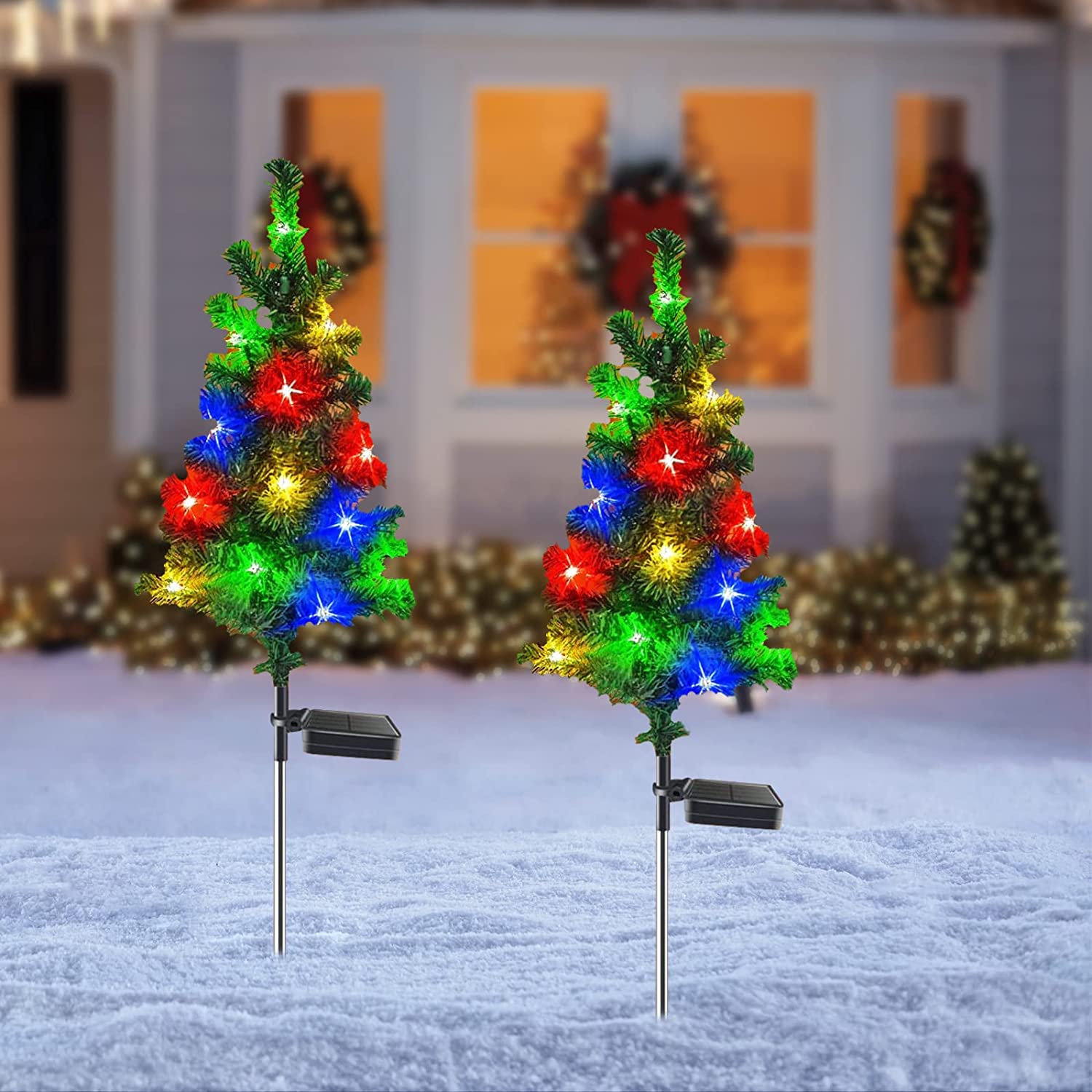 今がチャンス2本セット ガーデンライト クリスマス イルミネーションライト 屋外 防水 ソーラー 埋め込み 明るい 自動点灯 消灯 省エネ 照明飾り おしゃれ クリスマス 飾り LEDライト 庭 雰囲