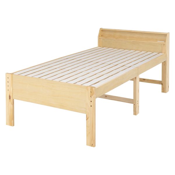 セミダブルミドルベッド 約幅120.5×奥行225×高さ93cm ナチュラル 組立品