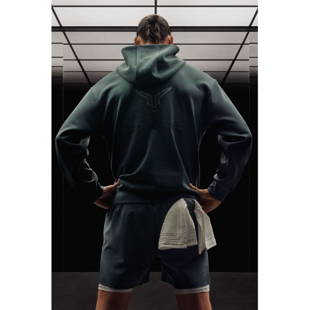 H&M スポーツフーディールーズフィットドライムーブダークターコイズ