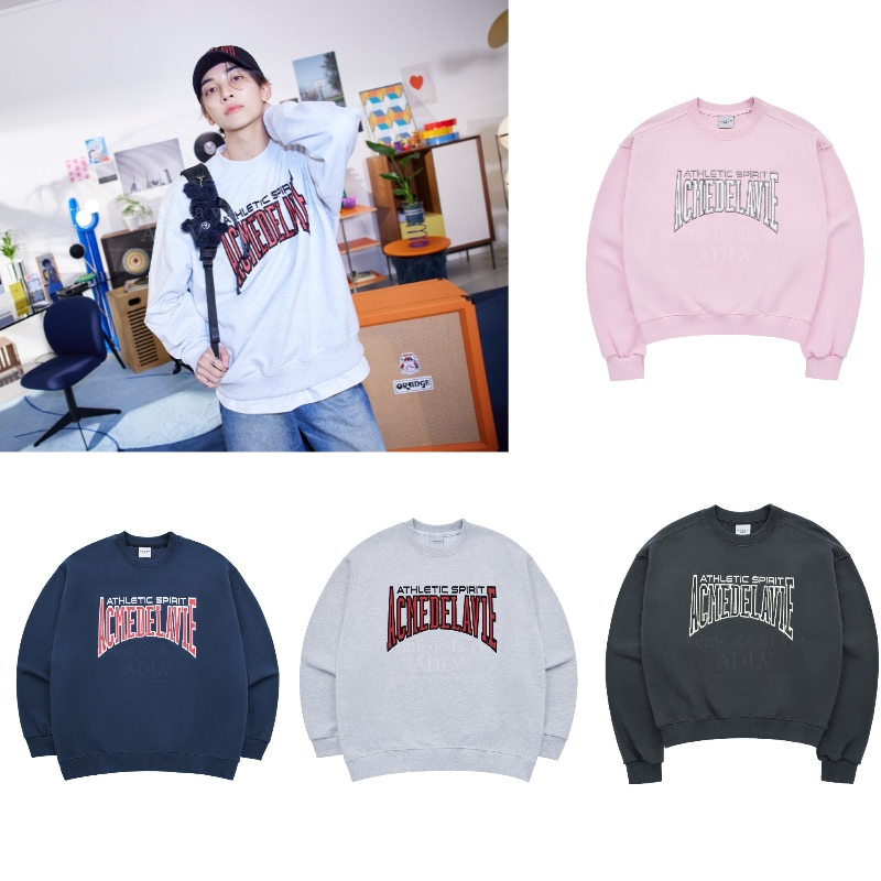 【SEVENTEENジョンハン着用】VARSITY LOGO EMBOSSING NEEDLEWORK SWEATSHIRT