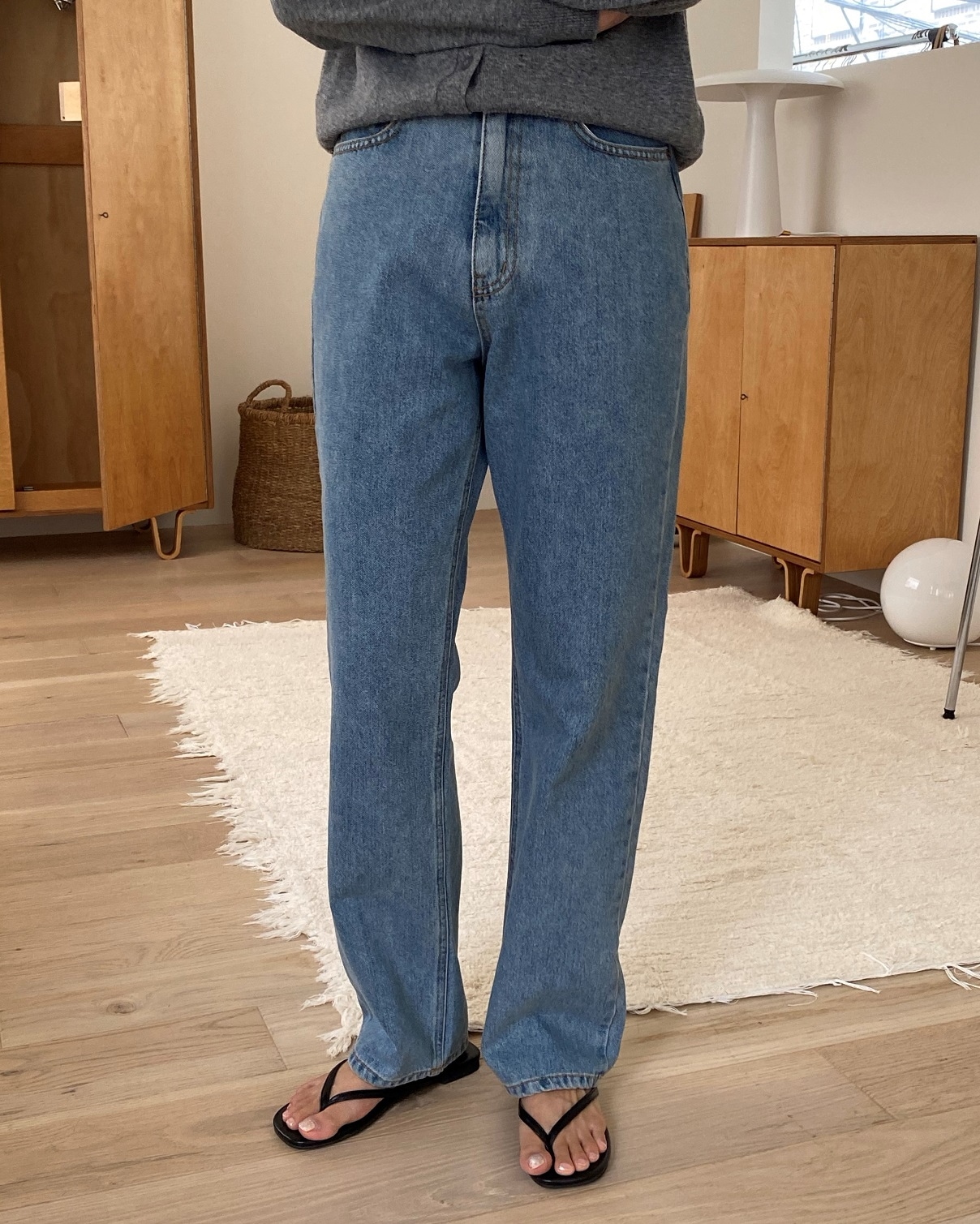 ヒアル ハイウエスト ワイド ストレート ロング デニムパンツ 5,040円