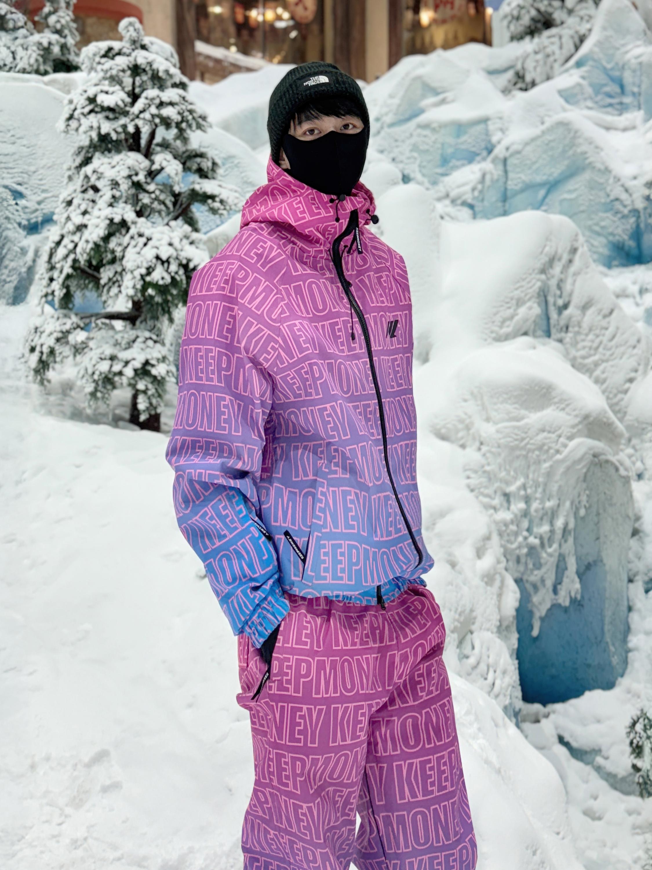 スノボウェア 2025 2026 上下セット 耐水圧20000mm 紫 青 ジャケット パンツ ズボン 韓国風 スノーボードウェア スノーウェア スキーウェア スノボーウェア メンズ レディース