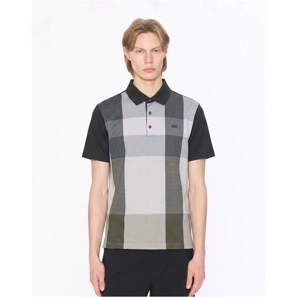 [25SS] [定番商品] カーキ ビッグチェック 綿混紡 半袖カラーTシャツ WMTS5BU01K2
